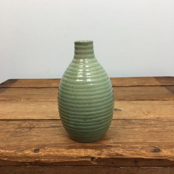 MCM Green Ombre Coiled Gourd Pottery Vase - Picture 5 of 9